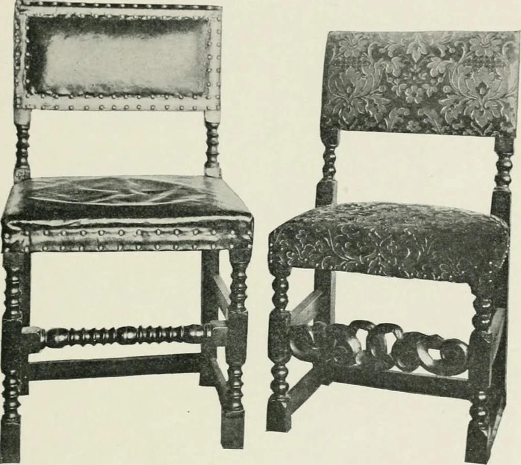 An illustration from Furniture of the olden time, 1902, leaf 169