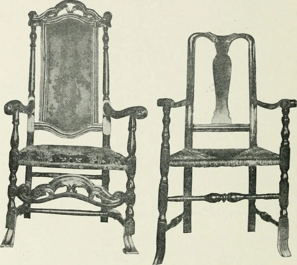 An illustration from Furniture of the olden time, 1902, leaf 176