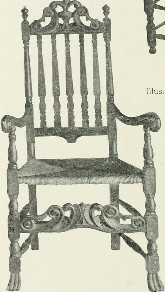 An illustration from Furniture of the olden time, 1902, leaf 178