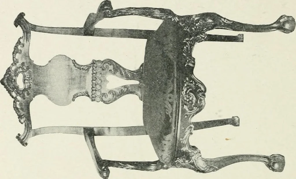 An illustration from Furniture of the olden time, 1902, leaf 196