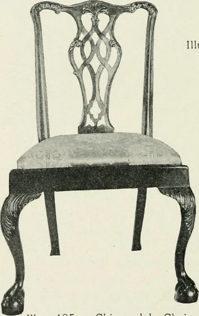 An illustration from Furniture of the olden time, 1902, leaf 198