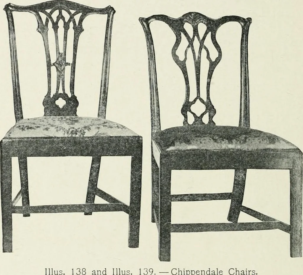 An illustration from Furniture of the olden time, 1902, leaf 200