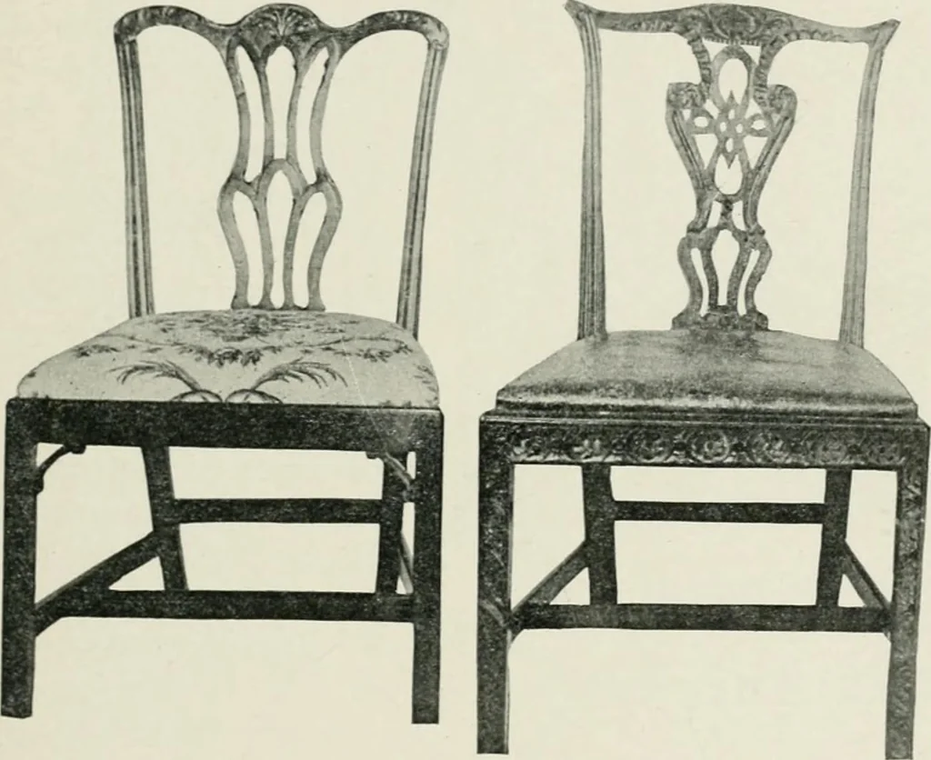An illustration from Furniture of the olden time, 1902, leaf 201