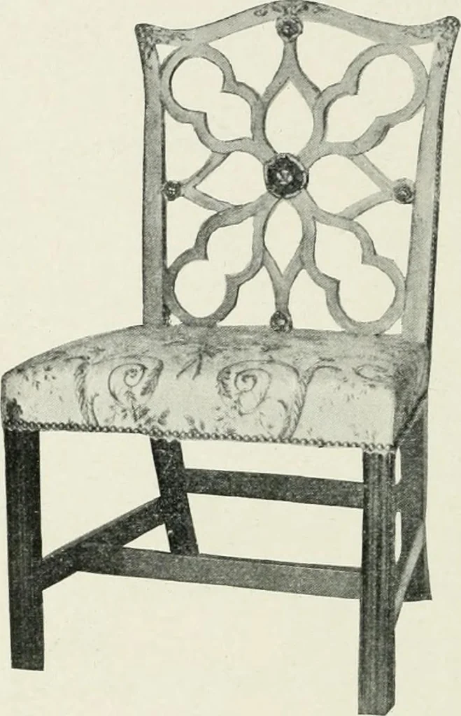 An illustration from Furniture of the olden time, 1902, leaf 202