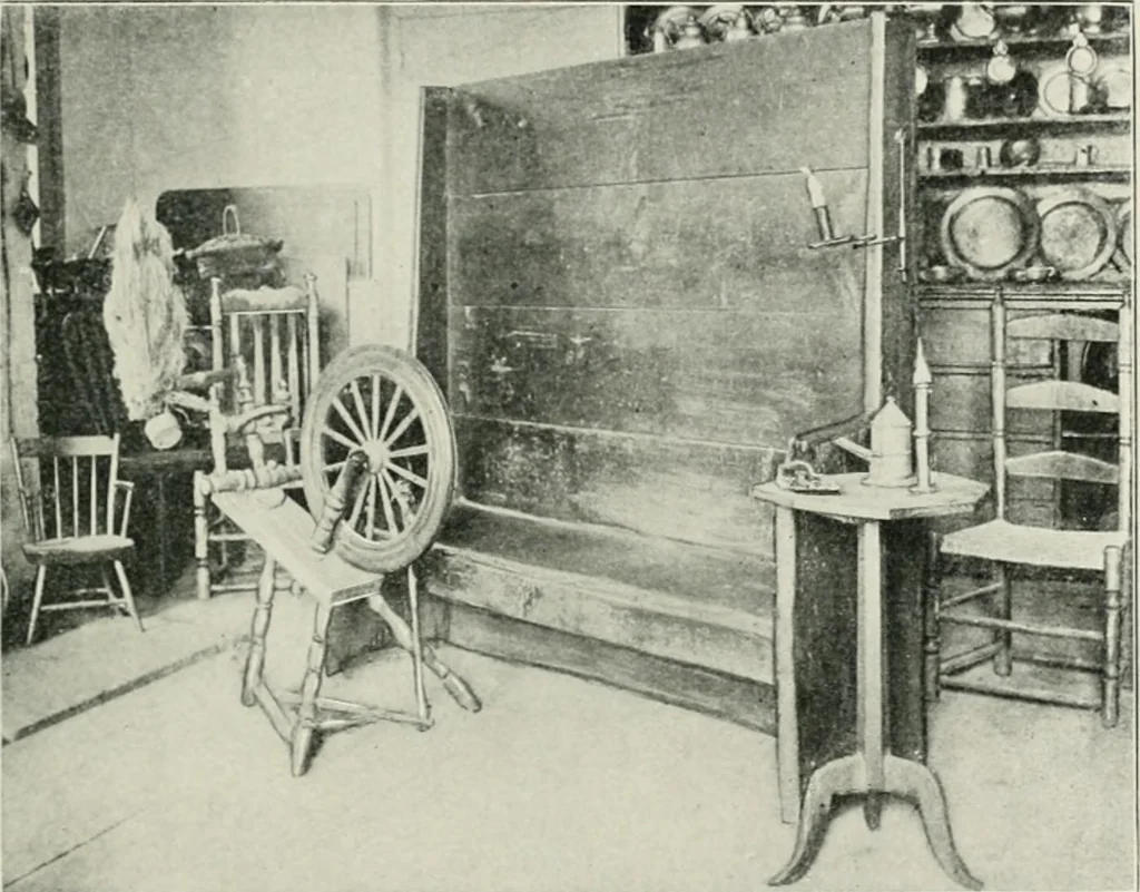 An illustration from Furniture of the olden time, 1902, leaf 217