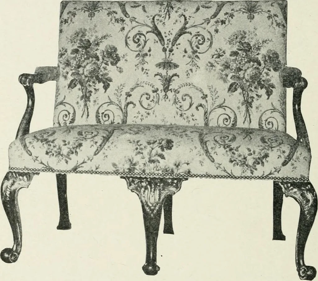 An illustration from Furniture of the olden time, 1902, leaf 222