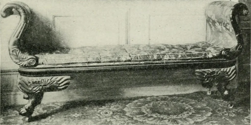 An illustration from Furniture of the olden time, 1902, leaf 235