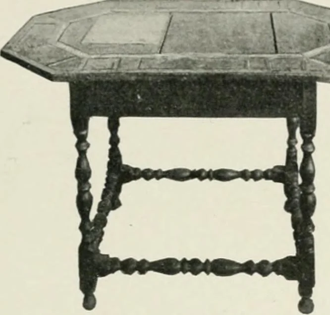 An illustration from Furniture of the olden time, 1902, leaf 243