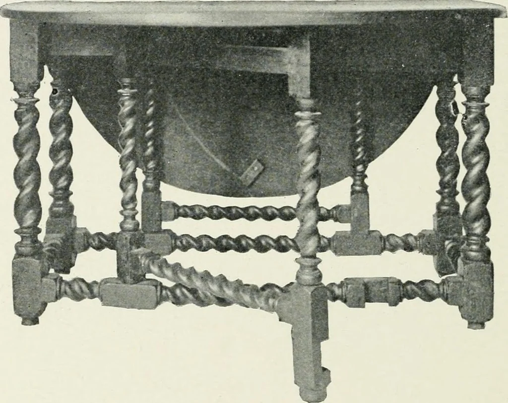 An illustration from Furniture of the olden time, 1902, leaf 244