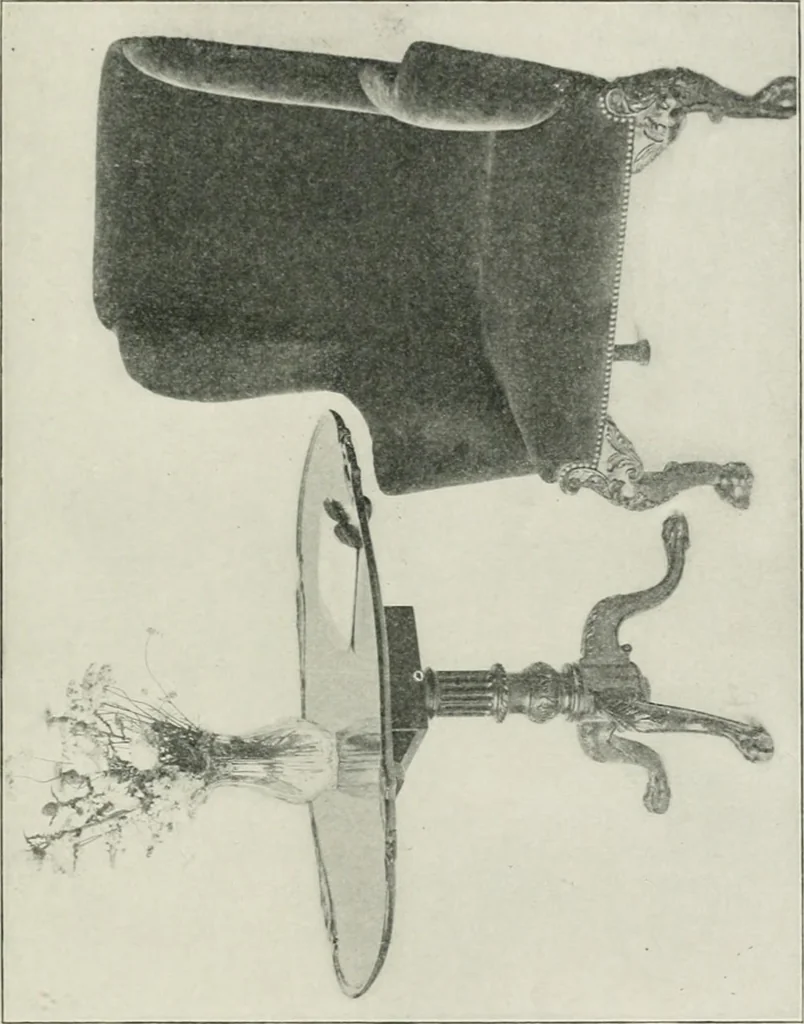 An illustration from Furniture of the olden time, 1902, leaf 253