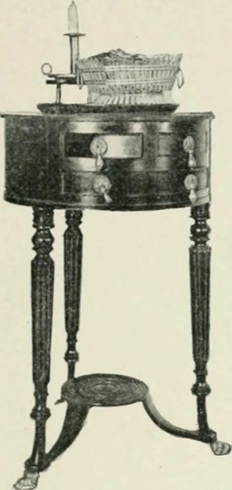 An illustration from Furniture of the olden time, 1902, leaf 265