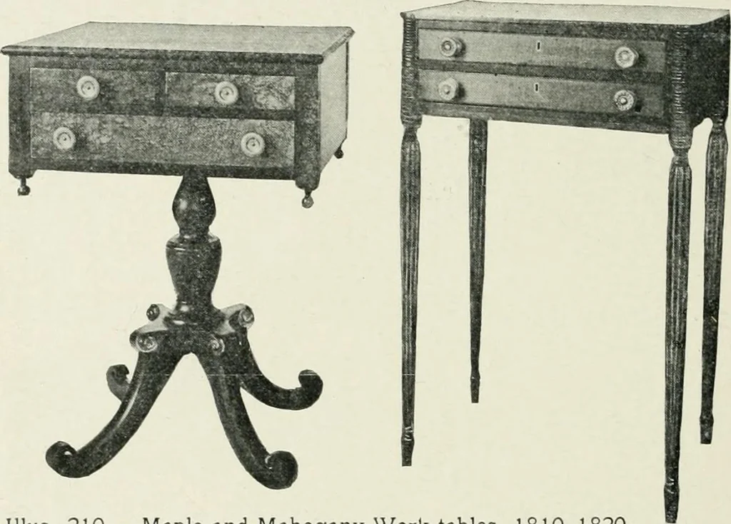 An illustration from Furniture of the olden time, 1902, leaf 266
