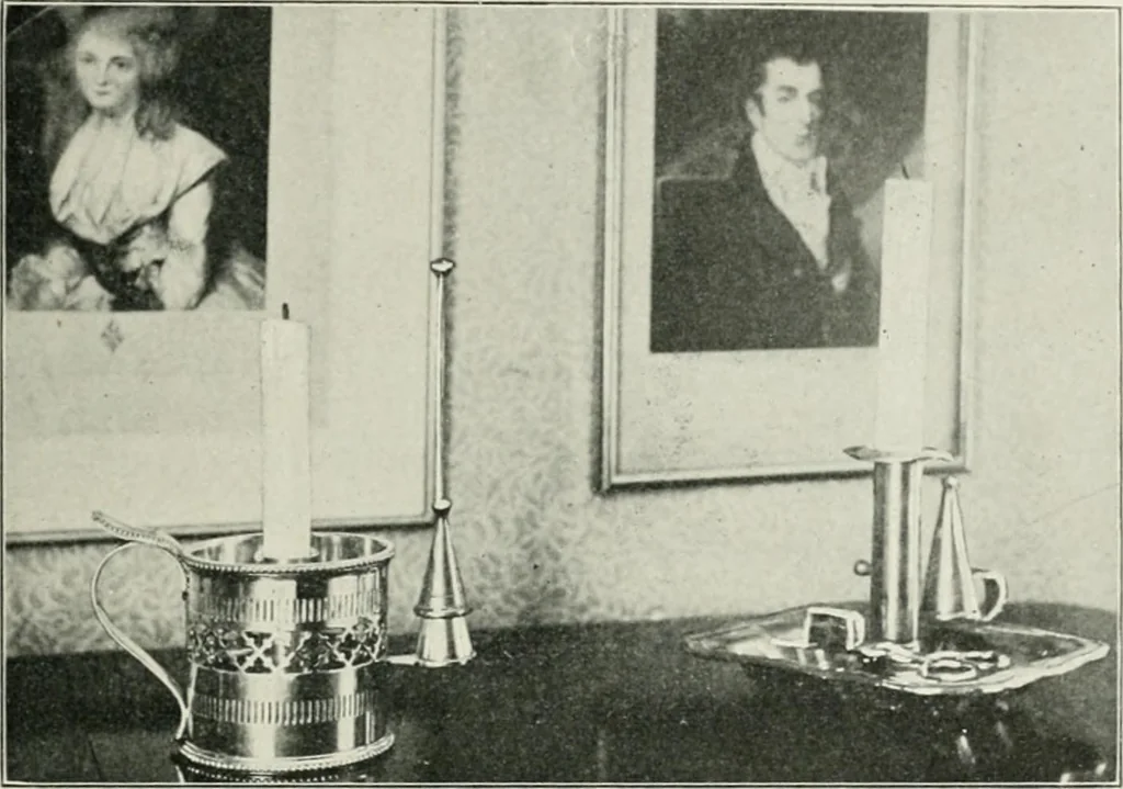 An illustration from Furniture of the olden time, 1902, leaf 329