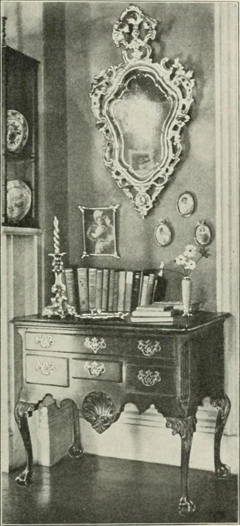 An illustration from Furniture of the olden time, 1902, leaf 363