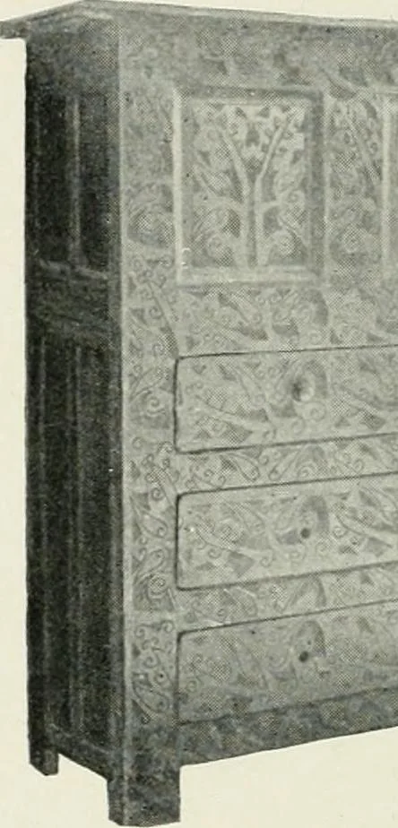 An illustration from Furniture of the olden time, 1902, leaf 42