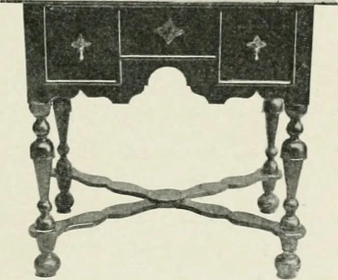 An illustration from Furniture of the olden time, 1902, leaf 47