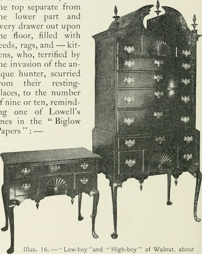 An illustration from Furniture of the olden time, 1902, leaf 52