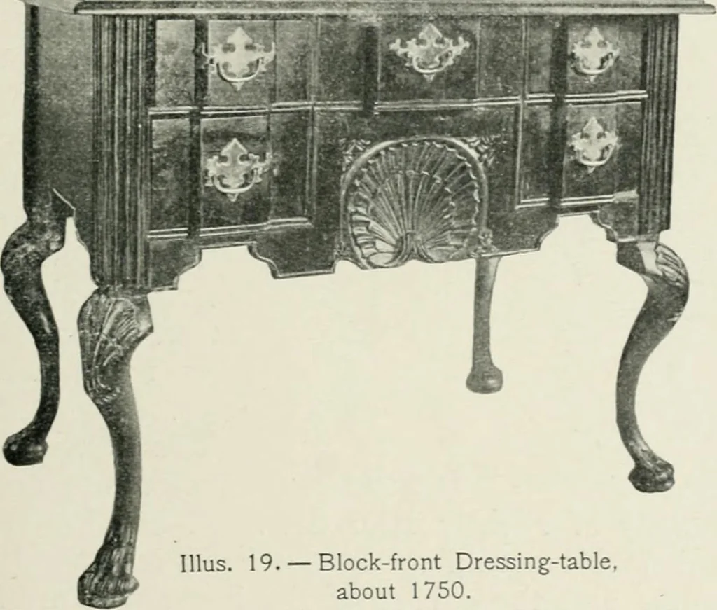 An illustration from Furniture of the olden time, 1902, leaf 57