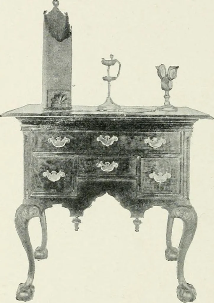 An illustration from Furniture of the olden time, 1902, leaf 58