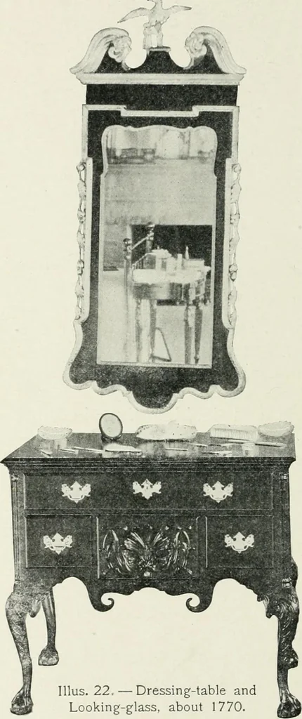 An illustration from Furniture of the olden time, 1902, leaf 62