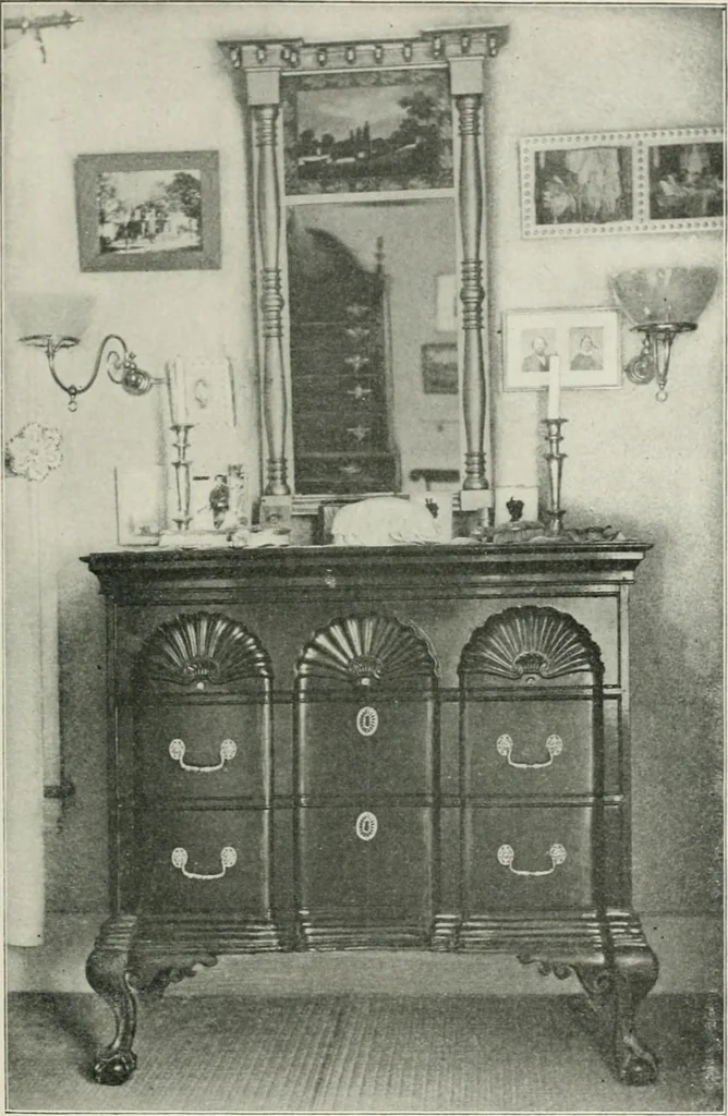 An illustration from Furniture of the olden time, 1902, leaf 67