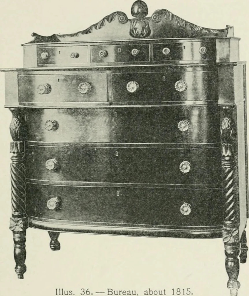 An illustration from Furniture of the olden time, 1902, leaf 79