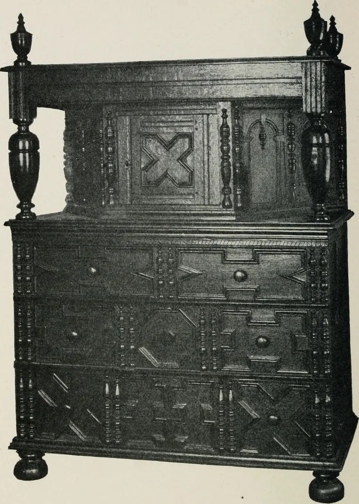 An illustration from Furniture of the olden time, 1913, leaf 103