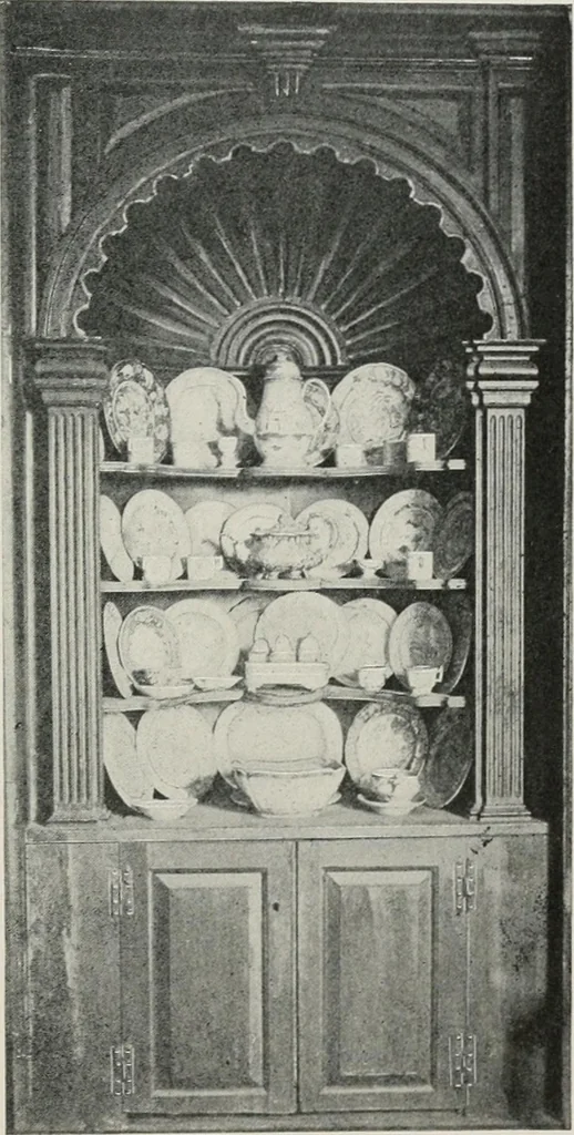 An illustration from Furniture of the olden time, 1913, leaf 108