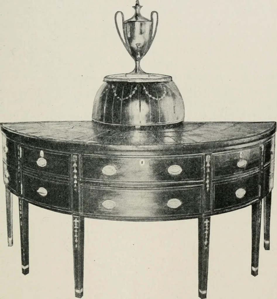 An illustration from Furniture of the olden time, 1913, leaf 114
