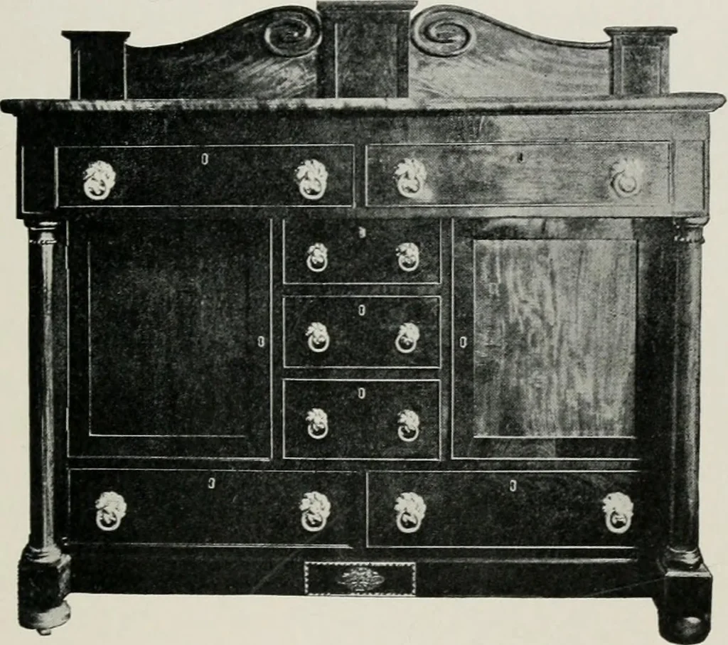 An illustration from Furniture of the olden time, 1913, leaf 128