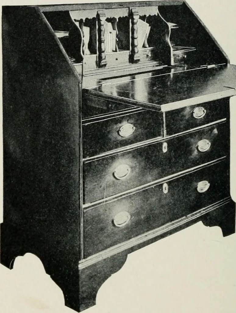 An illustration from Furniture of the olden time, 1913, leaf 131