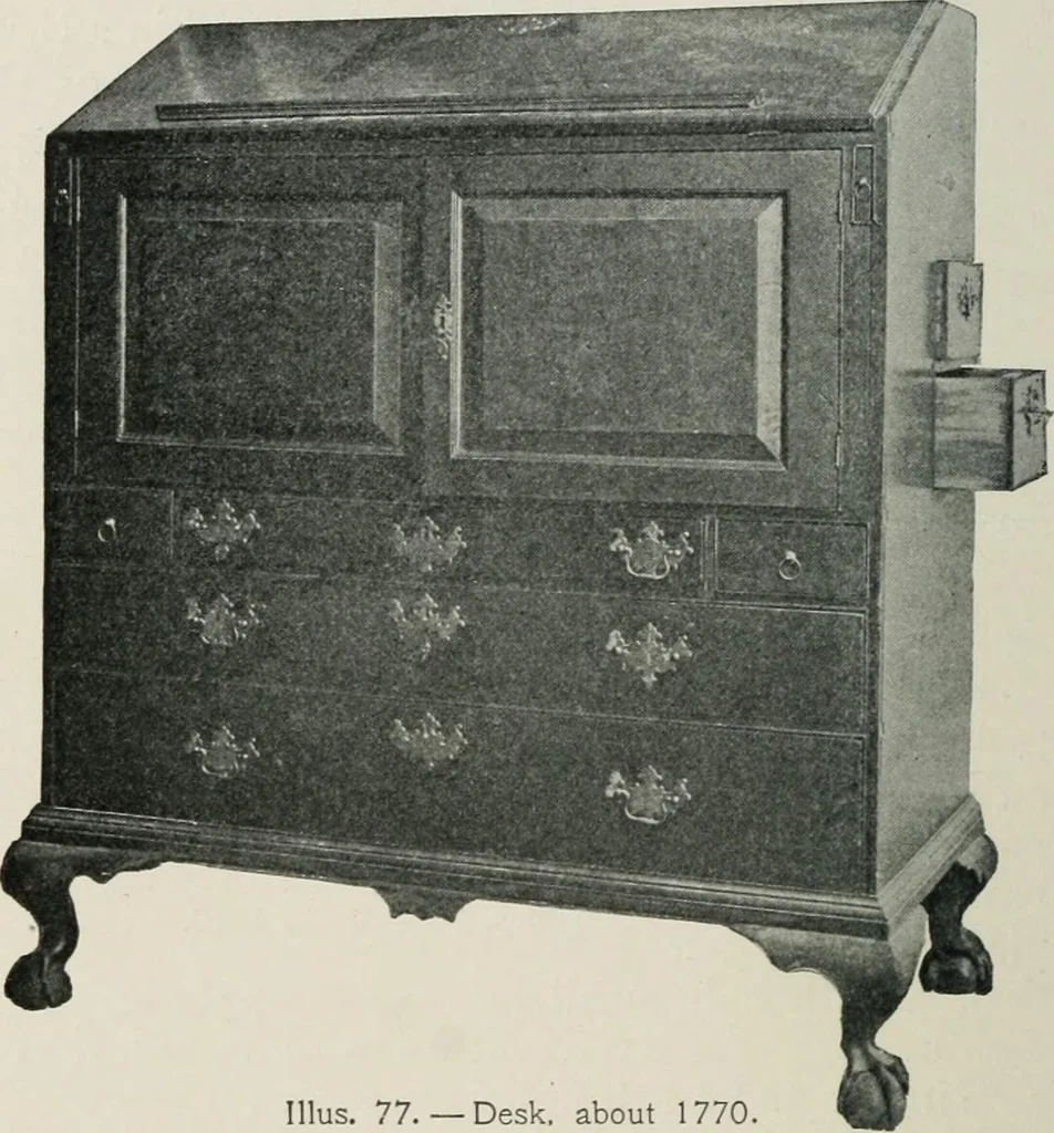 An illustration from Furniture of the olden time, 1913, leaf 137