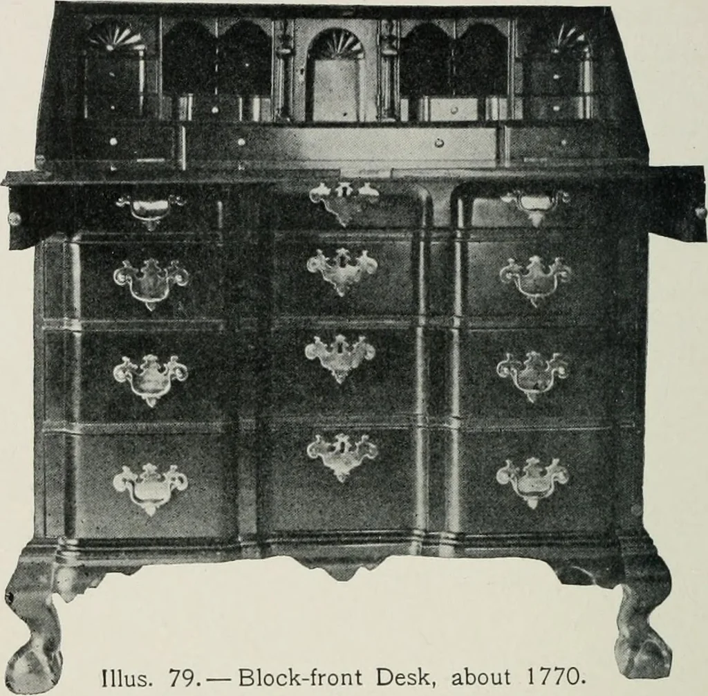 An illustration from Furniture of the olden time, 1913, leaf 139