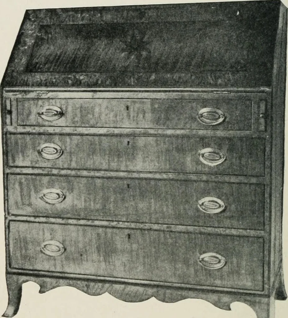 An illustration from Furniture of the olden time, 1913, leaf 153