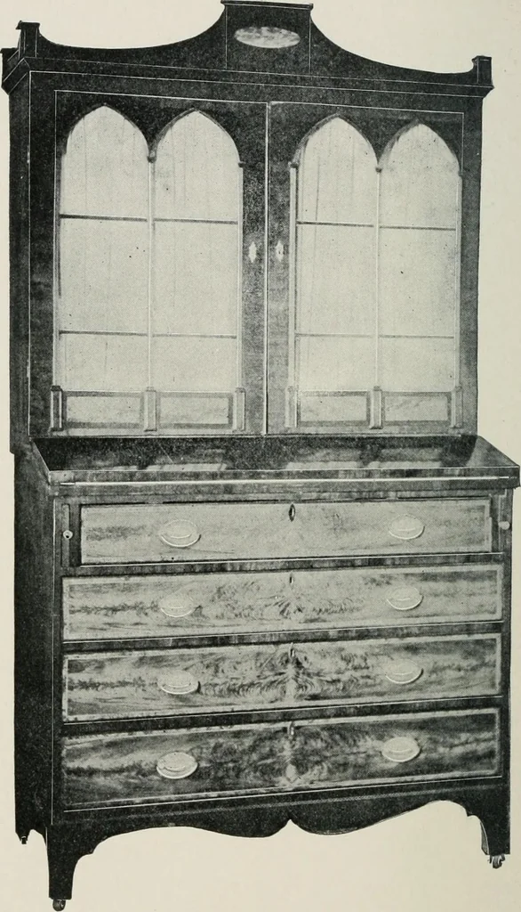 An illustration from Furniture of the olden time, 1913, leaf 155
