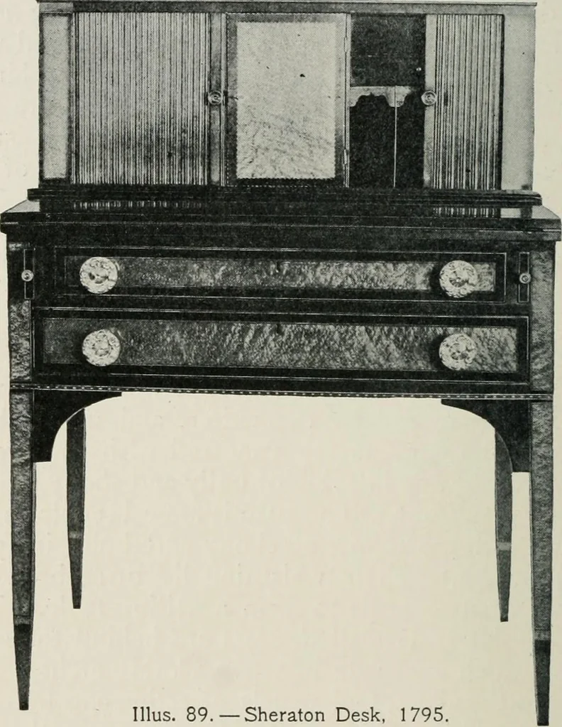 An illustration from Furniture of the olden time, 1913, leaf 157