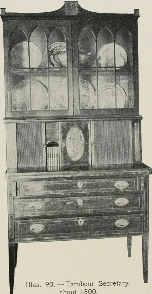 An illustration from Furniture of the olden time, 1913, leaf 158