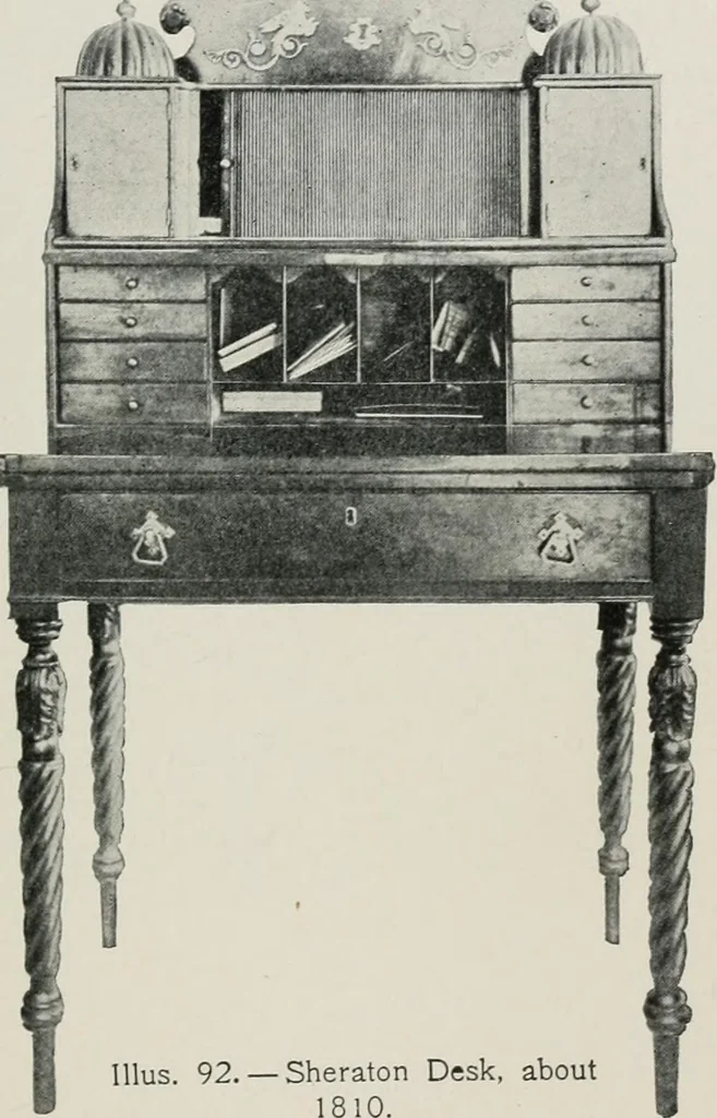 An illustration from Furniture of the olden time, 1913, leaf 160