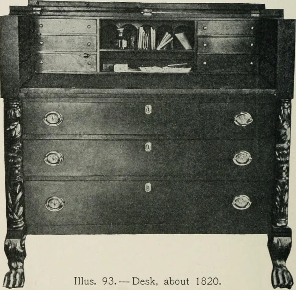 An illustration from Furniture of the olden time, 1913, leaf 161