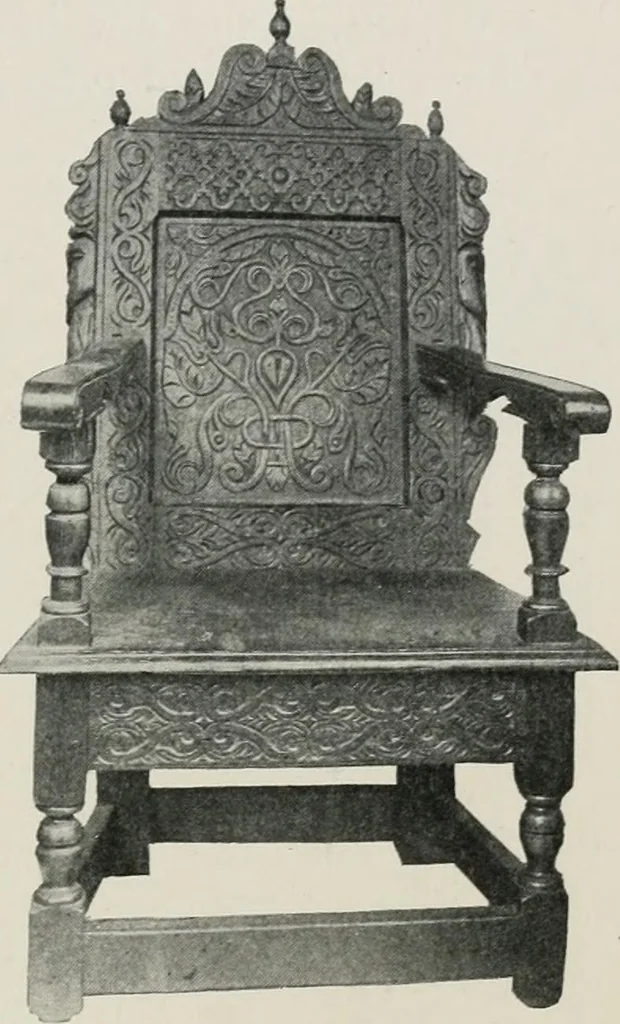 An illustration from Furniture of the olden time, 1913, leaf 166