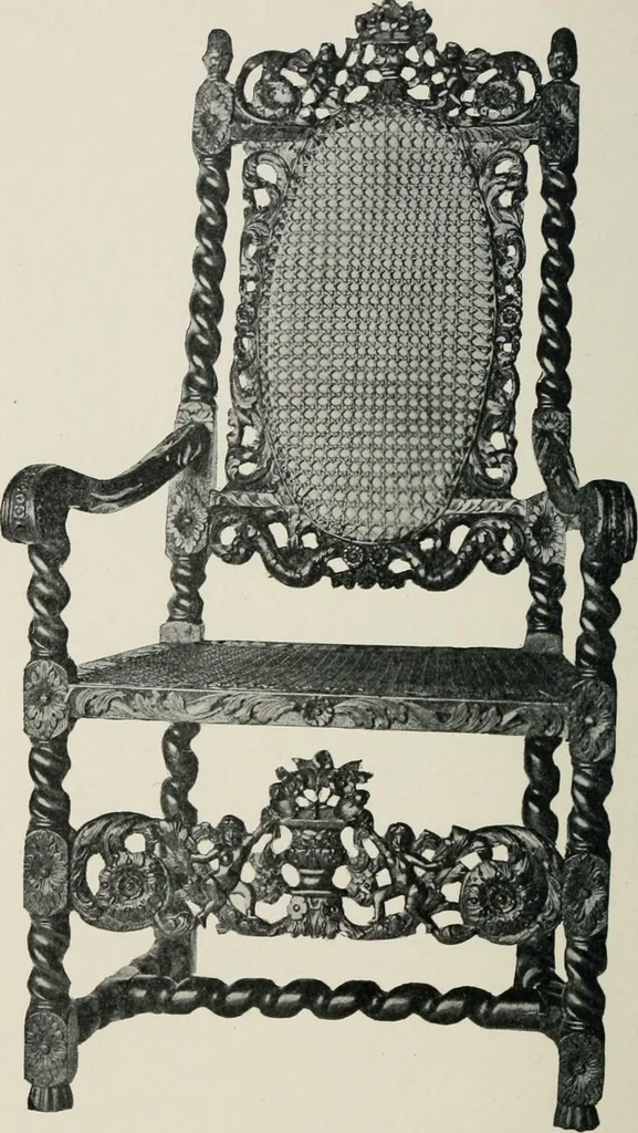 An illustration from Furniture of the olden time, 1913, leaf 173