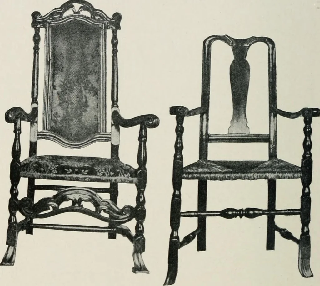 An illustration from Furniture of the olden time, 1913, leaf 175