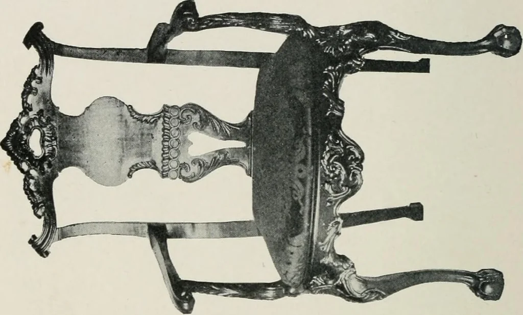 An illustration from Furniture of the olden time, 1913, leaf 195