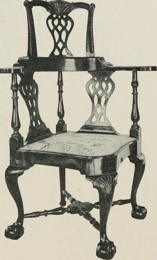 An illustration from Furniture of the olden time, 1913, leaf 198