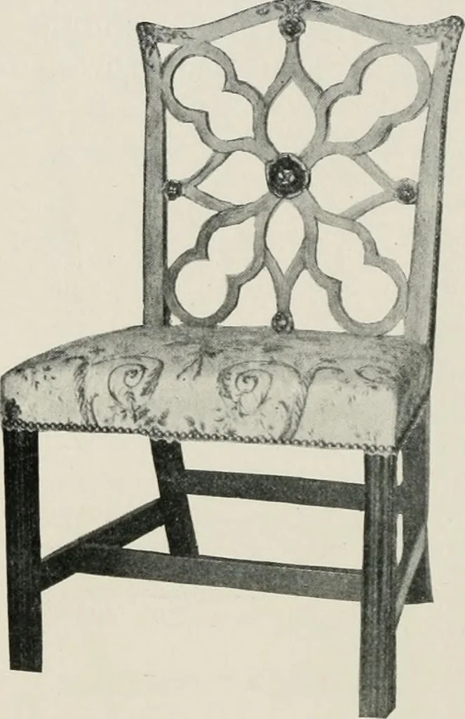 An illustration from Furniture of the olden time, 1913, leaf 201