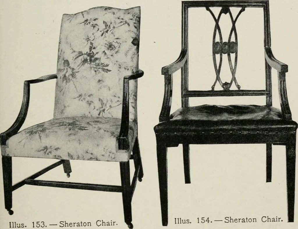 An illustration from Furniture of the olden time, 1913, leaf 210