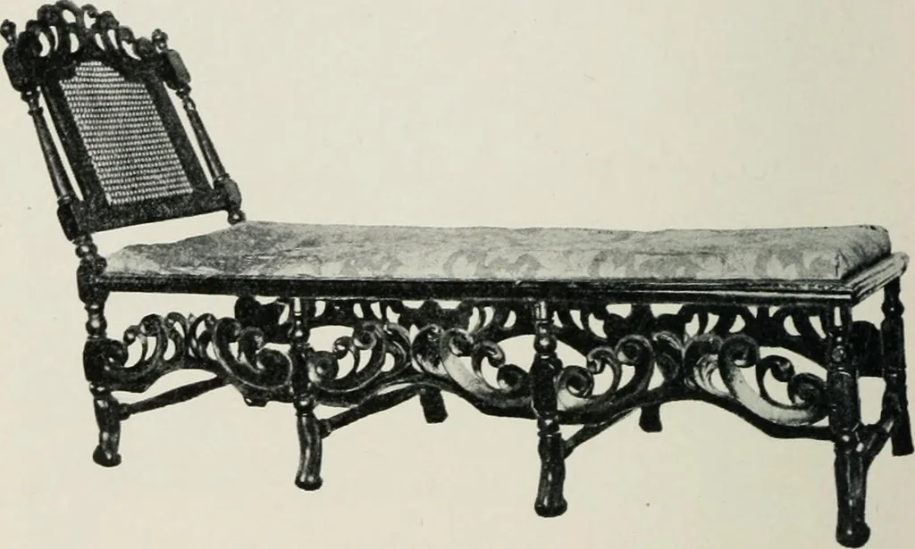 An illustration from Furniture of the olden time, 1913, leaf 219