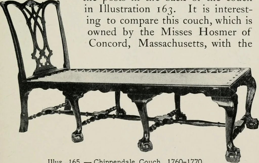 An illustration from Furniture of the olden time, 1913, leaf 220