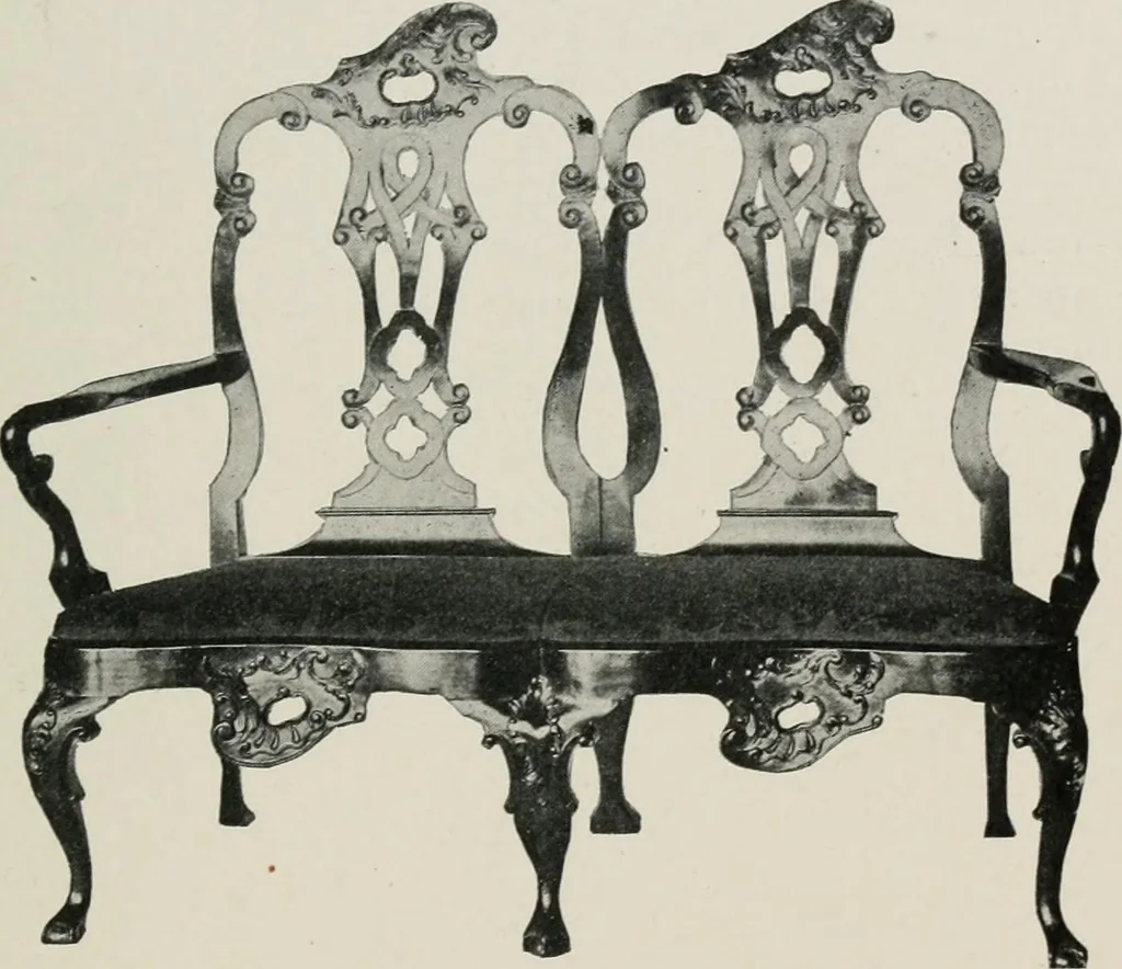 An illustration from Furniture of the olden time, 1913, leaf 222