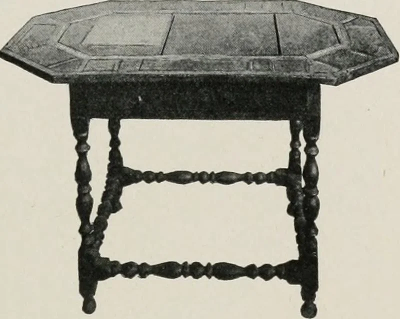 An illustration from Furniture of the olden time, 1913, leaf 242